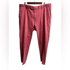 Peter Millar Raleigh Washed Twill Pant in Pink Red SZ 40
